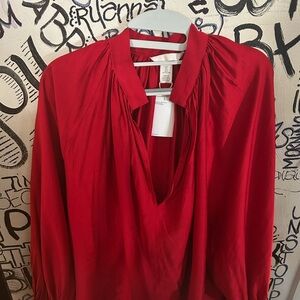 H&M Vibrant Red Blouse